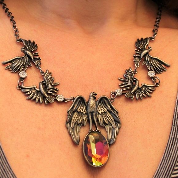 The Shepherd's Knot Jewelry - Gothic Renaissance Medieval Raven Bird Necklace